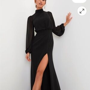 Lulu's Black Backless Evening Dress